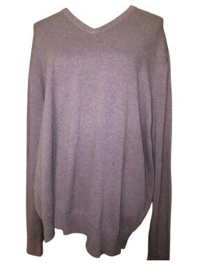 mens purple sweater v neck Lands End